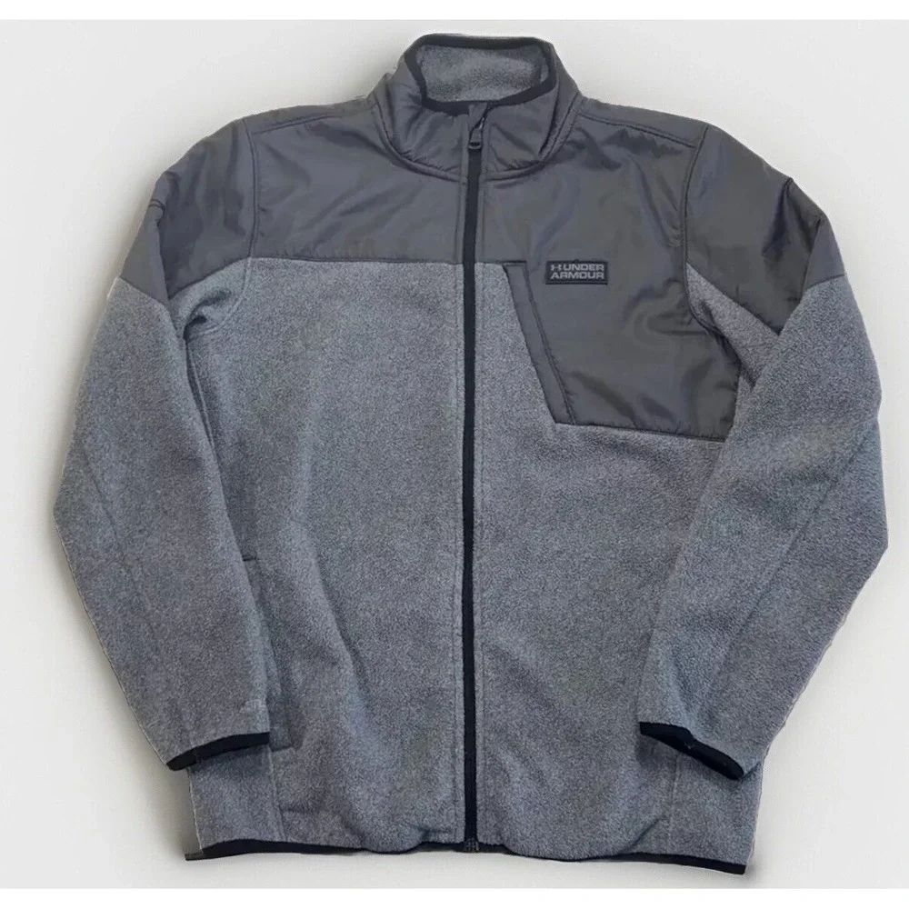 Boys Under Armour ColdGear Storm Full-Zip Jacket Sz YLG Zip Pockets Large Fleece